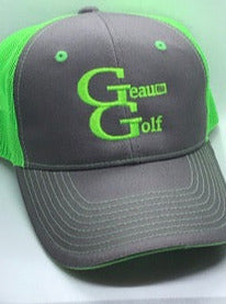 Charchaol Front/Neon Green Back Trucker w/ Green GeauxGolf Logo